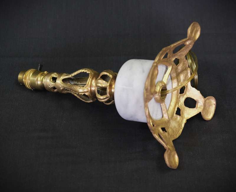 Vintage Brass and Marble Desk Lamp