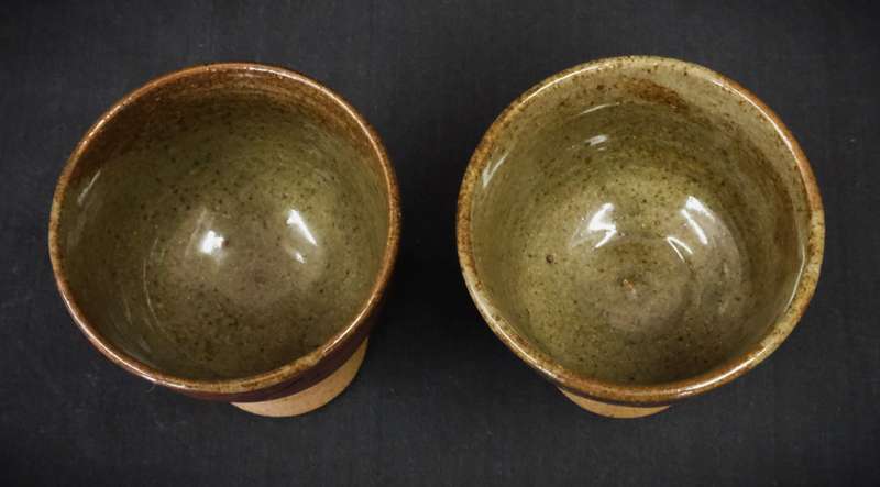 Beautiful Pair of Ceramic Wine/Aperitif Glasses