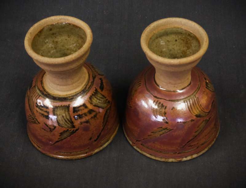 Beautiful Pair of Ceramic Wine/Aperitif Glasses