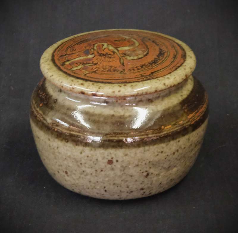 Small Lidded Stoneware Jar