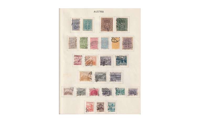 Austria 6 Page selection of mint & used stamps