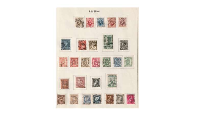 Belgium 6 Page selection of used stamps