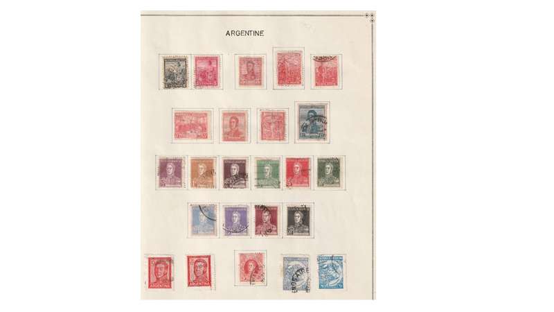Argentine 6 Page selection of used stamps