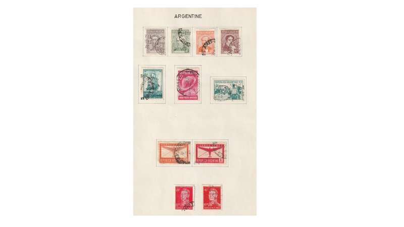 Argentine 6 Page selection of used stamps