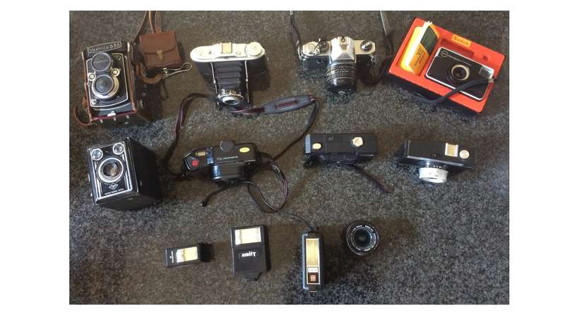 Camera collectable selection and accessories.