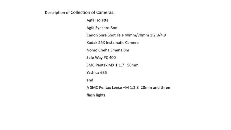 Camera collectable selection and accessories.
