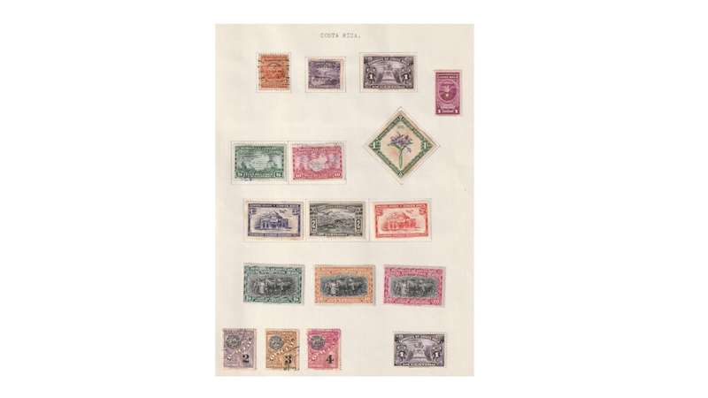 Costa Rica selection of used stamps.