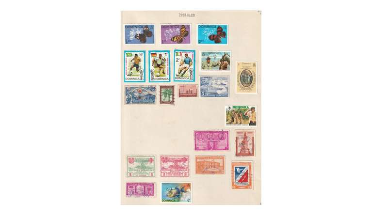 Dominica 2 Page selection of used stamps