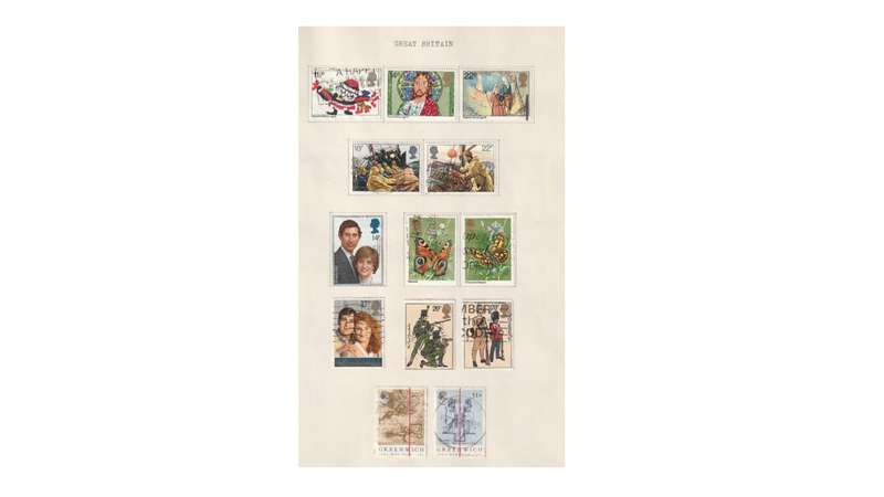 Great Britain & Commonwealth 15 Page selection of stamps with a few high Cat. value stamps.