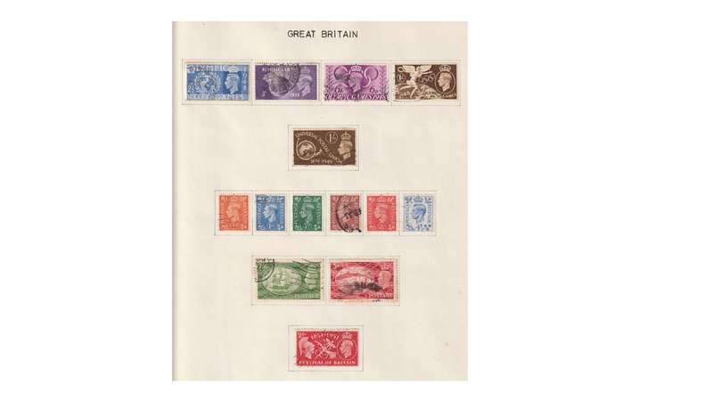 Great Britain & Commonwealth 15 Page selection of stamps with a few high Cat. value stamps.