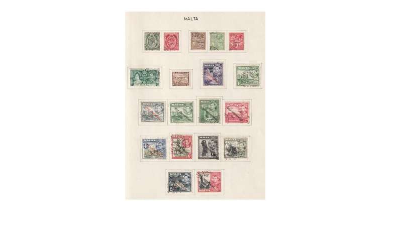 Malta 2 Page selection of used stamps.
