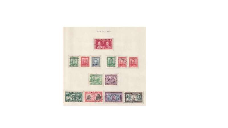 New Zealand 5 Page selection of used stamps
