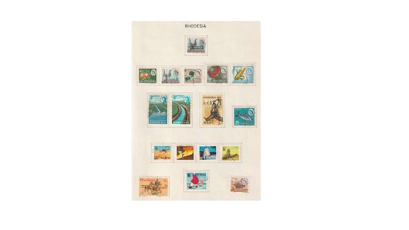 Rhodesian  6 Page selection of used stamps