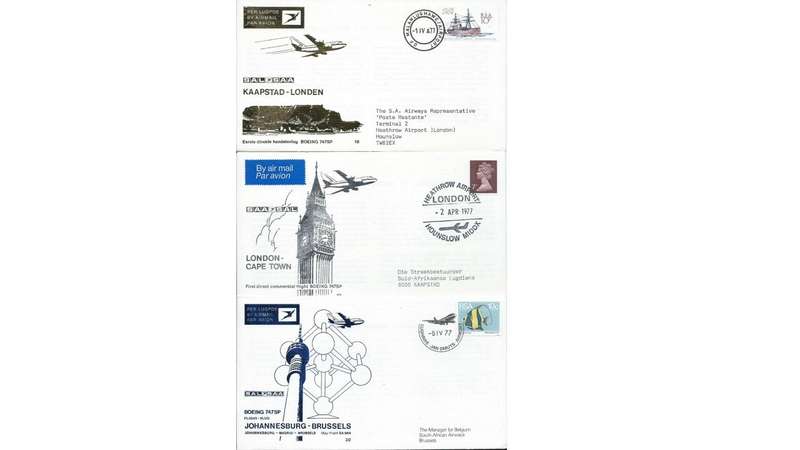 Republic of South Africa 11 Off SA Airways Historic Envelopes. "Those were the days"