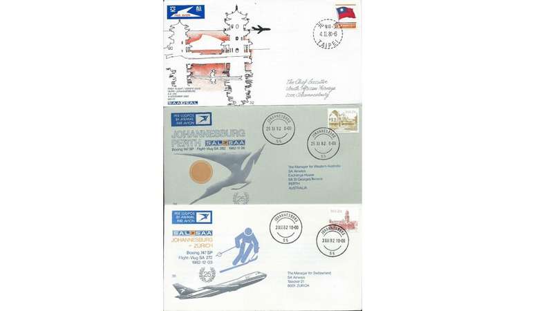 Republic of South Africa 11 Off SA Airways Historic Envelopes. "Those were the days"