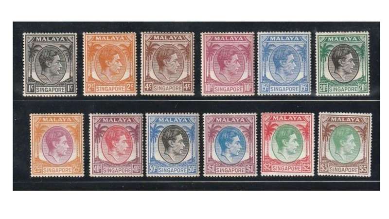 Singapore KGVI 1948-52 MM* - Perf 171/2 X 18. SG (2008) Cat Value R7657.