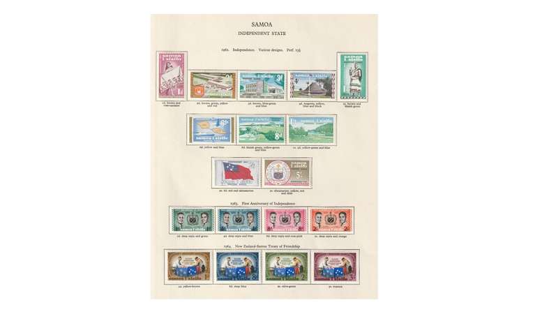 Samoa 10 Page Selection of Stamps. Mint & Very Lightly Hinged SG (2008) Cat Value R1325.