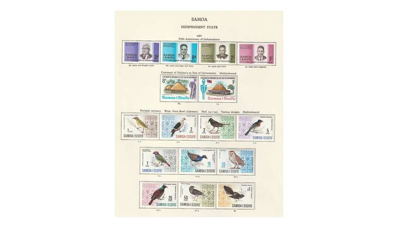 Samoa 10 Page Selection of Stamps. Mint & Very Lightly Hinged SG (2008) Cat Value R1325.