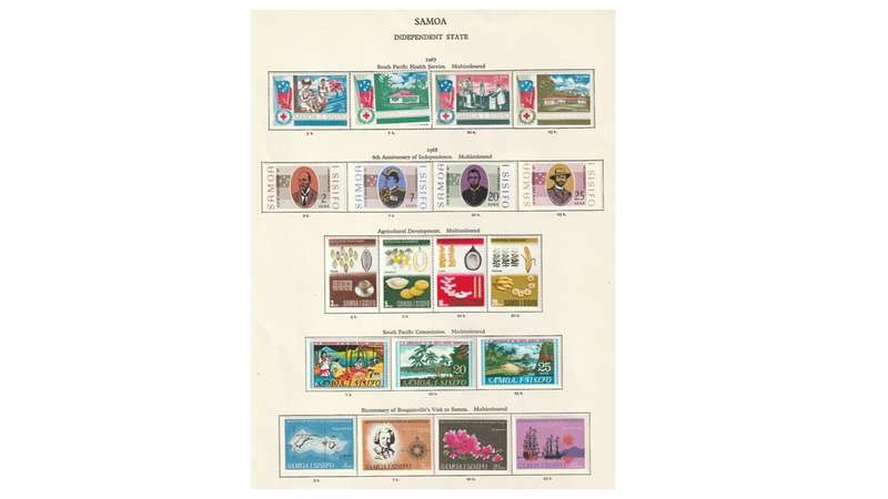 Samoa 10 Page Selection of Stamps. Mint & Very Lightly Hinged SG (2008) Cat Value R1325.