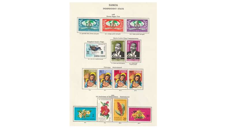 Samoa 10 Page Selection of Stamps. Mint & Very Lightly Hinged SG (2008) Cat Value R1325.