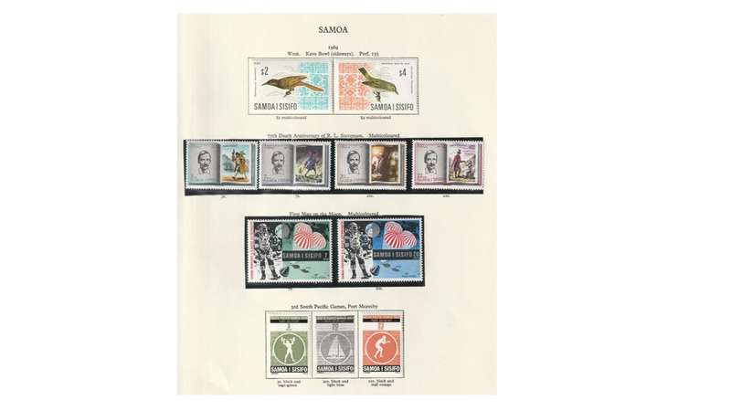 Samoa 10 Page Selection of Stamps. Mint & Very Lightly Hinged SG (2008) Cat Value R1325.