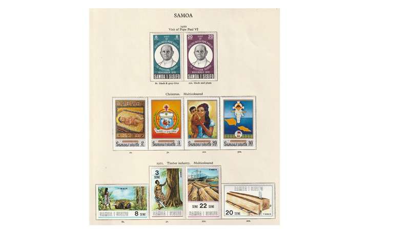 Samoa 10 Page Selection of Stamps. Mint & Very Lightly Hinged SG (2008) Cat Value R1325.