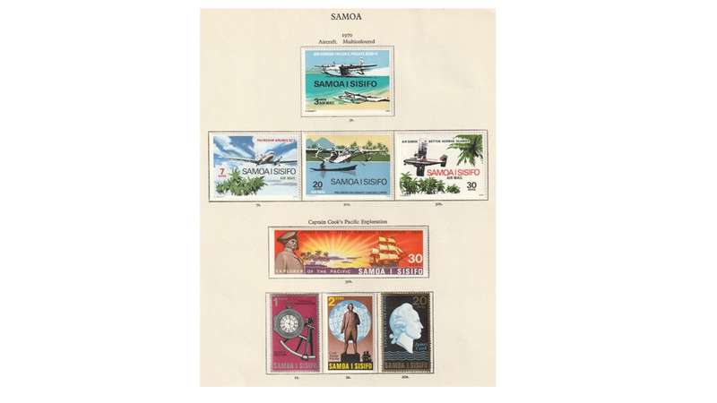 Samoa 10 Page Selection of Stamps. Mint & Very Lightly Hinged SG (2008) Cat Value R1325.