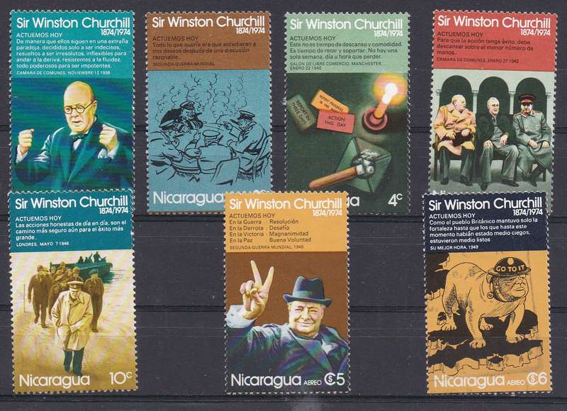 Nicaragua 1974 Curchill birth centenary full set MM