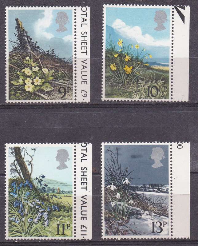 Great Britain 1979 wild flowers full set with margin MNH