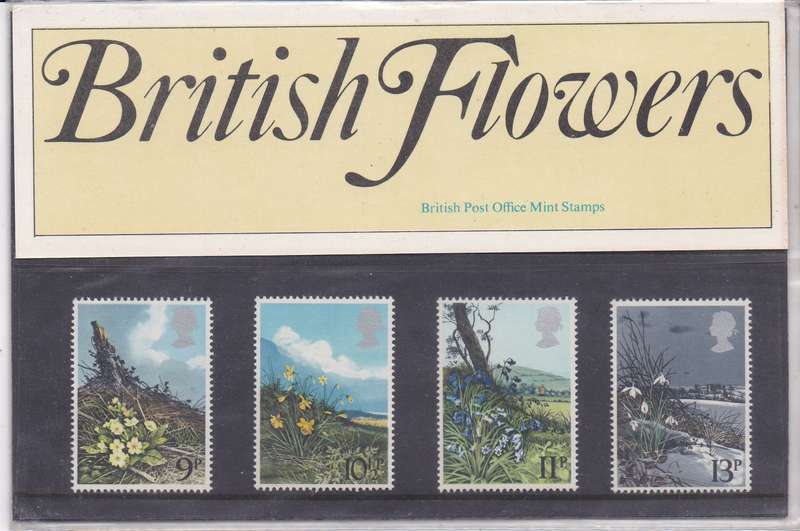 Great Britain 1979 wild flowers full set presentation pack MNH