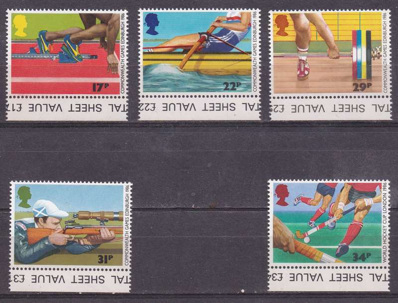 Great Britain 1986 commonwealth games full set MNH