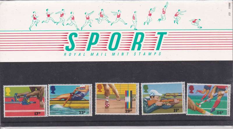 Great Britain 1986 commonwealth games full set presentation pack MNH