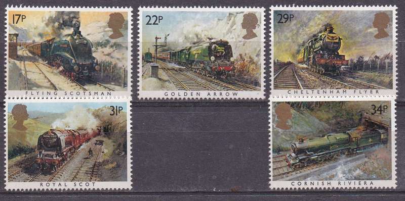Great Britain 1985 famous trains full set MNH