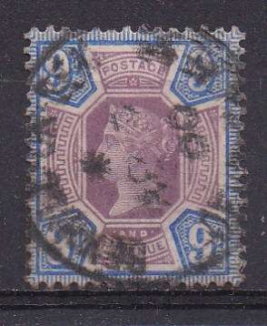 Great Britain 1887 Queen Victoria issue 9d FU. SG 209