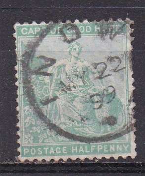 Cape of Good Hope 1893-98 seated hope 1/2d FU post mark variety