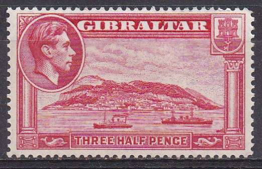 Gibraltar 1938 King George vi definitive set 1.5d perf 14 MM