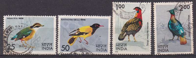 India 1975 birds of India full set FU