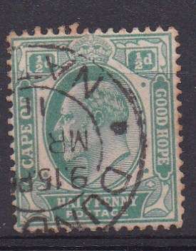 Cape of Good Hope 1902 King Edward vii 1/2d used inter-provincially in Natal FU