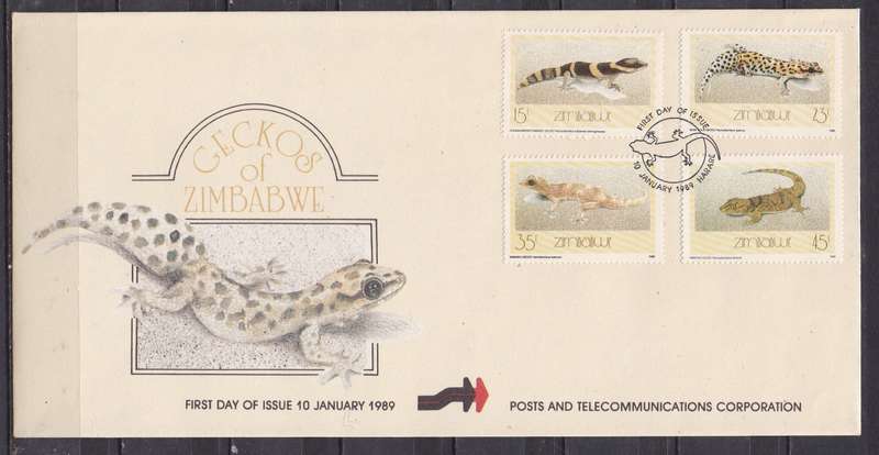 Zimbabwe 1989 Geckos of Zim FDC
