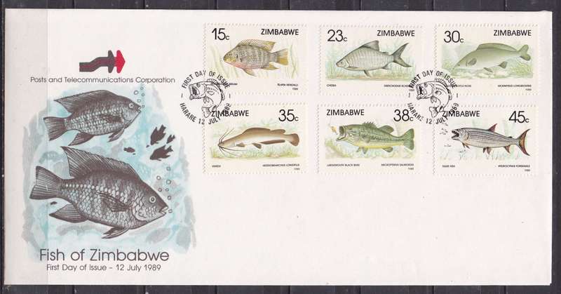 Zimbabwe 1989 fish of Zim FDC
