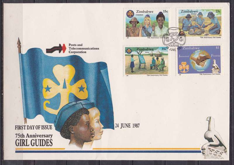 Zimbabwe 1987 girl guides 75th anniversary FDC