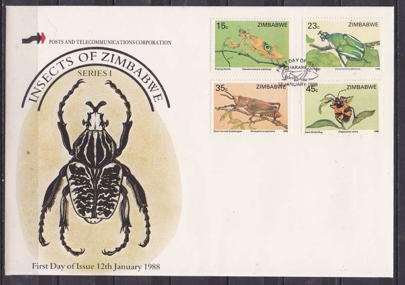 Zimbabwe 1988 insects of zim series 1 FDC