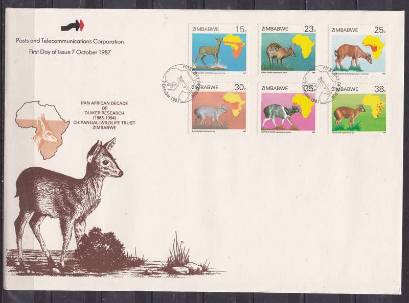 Zimbabwe 1987 Duiker of Africa survey FDC