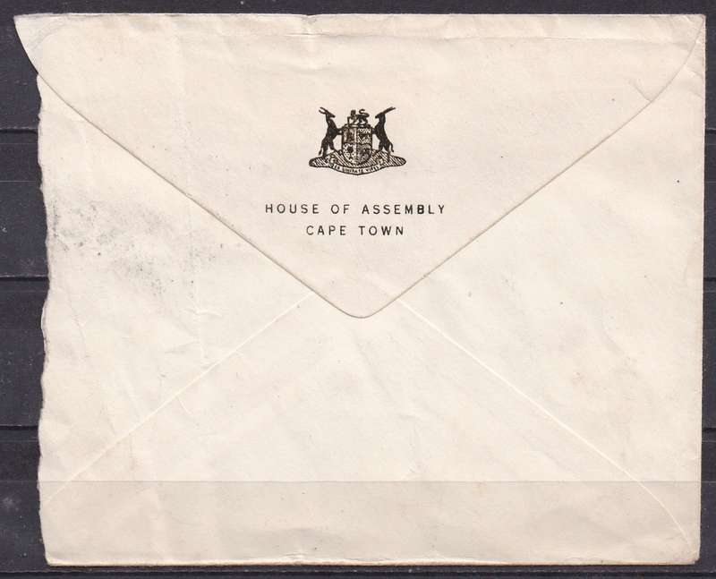 RSA 1966 cover sent from houses of parliament CPT