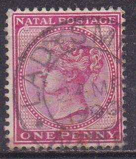 Natal 1882-89 Queen Victoria issue 1d, crown / CA FU