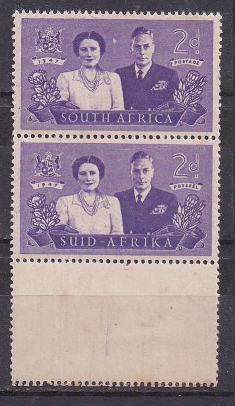 Union of SA 1947 Royal visit 2d vertical pair MM