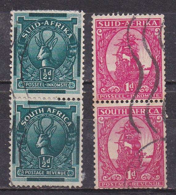 Union of SA 1943 definitive coils set. vertical pairs.  FU