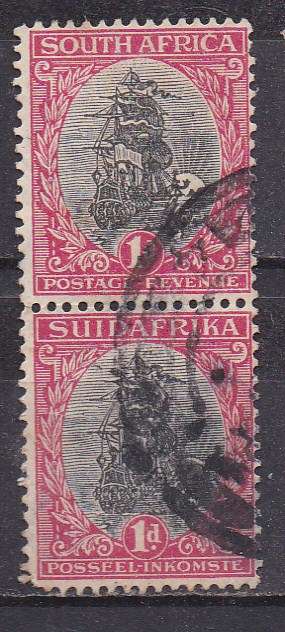 Union of SA 1926 definitive issue 1d vertical pair FU