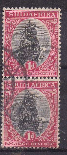 Union of SA 1927 definitive issue 1d vertical pair FU
