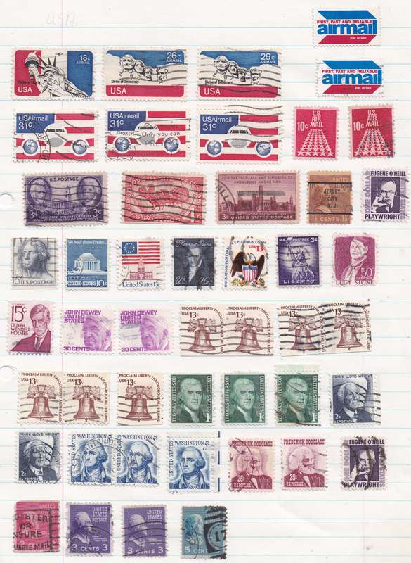 USA variety of USA stamps from various years